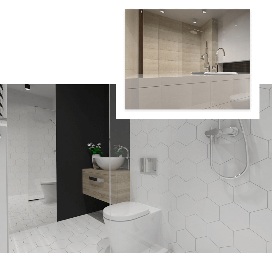 Przykładowe projekty łazienek wykonanych przez studio novoART projektowania i aranżacji wnętrz w Gorzowie